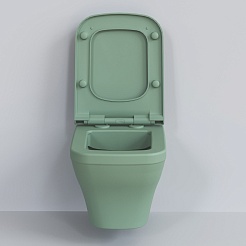 Ambassador Сиденье для унитаза Benefit тонкое мятное матовое – фотография-5