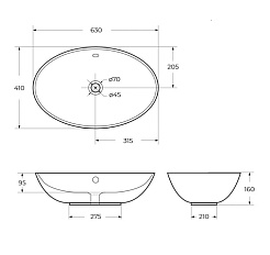 BelBagno Накладная раковина 63/41 BB1104 – фотография-6