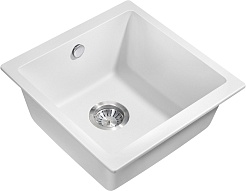 Milacio Мойка кухонная Leon 45 Cuarzo белая – фотография-1