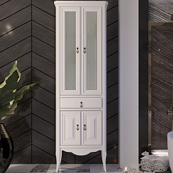 Opadiris Шкаф-пенал для ванной Лоренцо 55 белый матовый – фотография-1