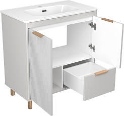 Brevita Мебель для ванной Risacca Crema 80 серая – фотография-7