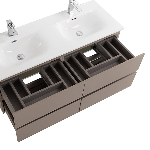 BelBagno Тумба с раковиной Kraft 120-2 подвесная Бежевый матовый – фотография-8