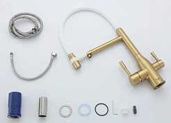 Frap Смеситель для кухни F4398-3 золотой сатин – фотография-2