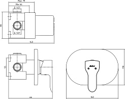 E.C.A. Смеситель для душа Star 102152003 встраиваемый хром – фотография-2