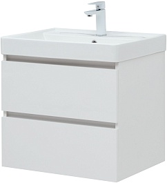 Aquanet Тумба с раковиной Вега 60 подвесная белая глянцевая – фотография-4