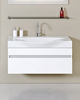 Aqwella Тумба с раковиной Бергамо 100 подвесная белая