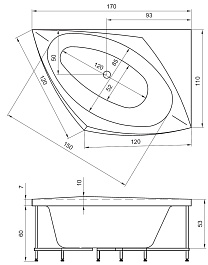 Aquatika Акриловая ванна H2O Альпина Basic R – фотография-2