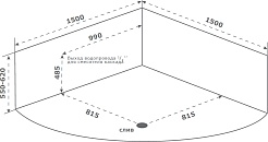 Bas Акриловая ванна Гранада 150x150 с гидромасссажем – фотография-4