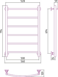 Стилье Полотенцесушитель Версия-Н2 800х500 – фотография-2