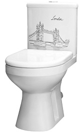 Оскольская керамика Унитаз-компакт Лорена, декор Тауэр – фотография-1