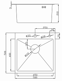 Hoffger Мойка для кухни 5050T Black ECO декор соты – фотография-3