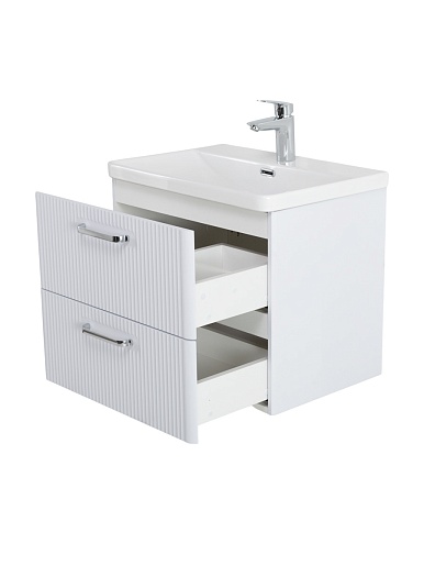 BelBagno Тумба с раковиной Due 50 подвесная Bianco Lucido ручки Хром полированный – картинка-5