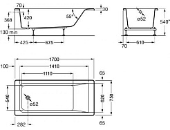 Roca Акриловая ванна Easy 170x75 см – фотография-2