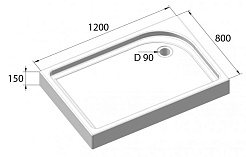 BelBagno Душевой поддон Tray 120/80 TRAY-BB-AH-120/80-15-W-R – фотография-5