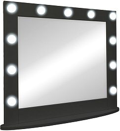 Continent Зеркало гримерное 800x700 черное – фотография-8
