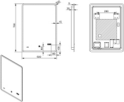 Esbano Зеркало ES-2073 FDS 50x70 – фотография-4