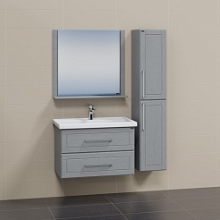 СанТа Тумба с раковиной Венера 80 подвесная дуб серый – фотография-5