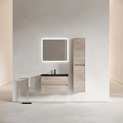 Sancos Тумба с раковиной Libra 80 дуб галифакс натуральный раковина Element 81 CN7005MB – фотография-5