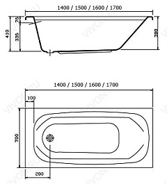 Vidima Акриловая ванна "Сириус" 150 см – фотография-2