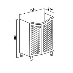 Runo Тумба с раковиной Милано 65 – фотография-7