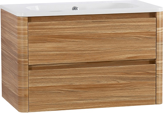 Cezares Тумба с раковиной без отверстия под смеситель Relax 80 подвесная дуб карамельный – фотография-2