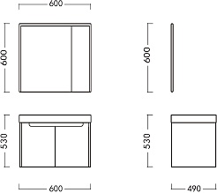 Ceruttispa Мебель для ванной Maiella 60 подвесная серая – фотография-8