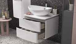 Velvex Тумба с раковиной Luna 60 подвесная белая – фотография-6