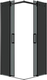 Grossman  Душевой уголок Classic 80x80x195 квадратный профиль черный матовый стекло тонированное – фотография-2