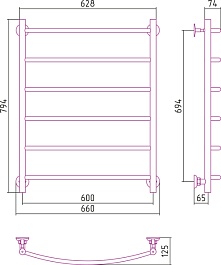 Стилье Полотенцесушитель Версия-Н2 800х600 – фотография-2