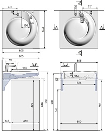 Stella Polare Раковина под стиральную машину Киото 60x60 – фотография-11