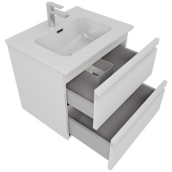 Aquatek Тумба с раковиной Вега 60 подвесная белый мат – фотография-2