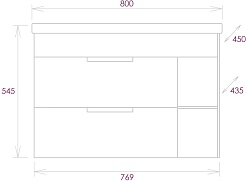 Onika Тумба под раковину Легран 80 Como подвесная дуб галифакс – фотография-3