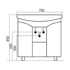 Mixline Тумба с раковиной Севилия 75 – фотография-2