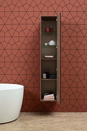 Aquanet Шкаф пенал Lino 35 подвесной дуб веллингтон – фотография-10