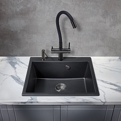 Milacio Смеситель для кухни Ultra MCU.560.TBB total black/черный – фотография-5