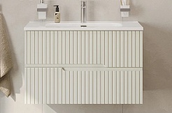 Cezares Тумба с раковиной Duet-N 80 подвесная CZR-8095-80 альпака брашированная – фотография-1