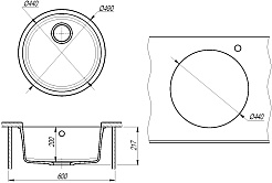 Florentina Мойка кухонная Вега Зеро 440 шампань – фотография-4