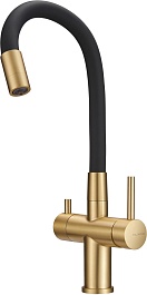 Milacio Смеситель для кухни Ultra MCU.560.GDB золото брашированное/черный – фотография-3