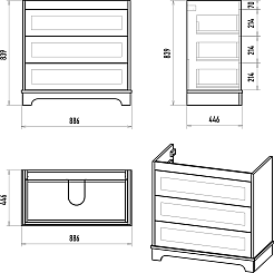 Misty Тумба с раковиной Ларго 90 белая – фотография-8