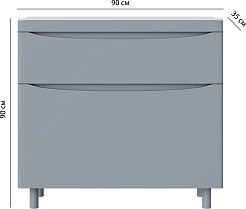 Vivon Тумба под раковину Ostin 90 напольная серая матовая – фотография-9