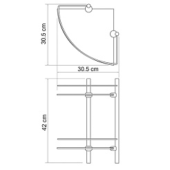 WasserKRAFT Полка стеклянная двойная угловая "K-3122" – фотография-3