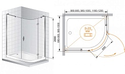 Cezares Душевой уголок BERGAMO-W-RH-1-120/100-ARCO-C-Cr-R-IV – фотография-4