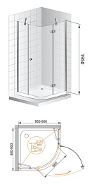 Cezares Душевой уголок VERONA-W-R-1-90-C-Cr-L – фотография-4