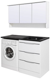 Runo Тумба с раковиной Орион 120 L черный мрамор – фотография-3