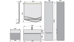 Velvex Тумба с раковиной Crystal Cub 70 белый/ темный лен – фотография-6