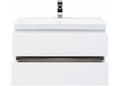 Aquanet Комплект мебели Беркли 80 белый глянец/дуб рошелье – фотография-15