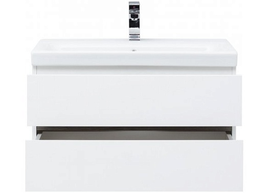 Aquanet Комплект мебели Беркли 80 белый глянец/дуб рошелье – картинка-15