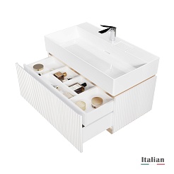 Jorno Тумба с раковиной Filoro 90 подвесная белый – фотография-2