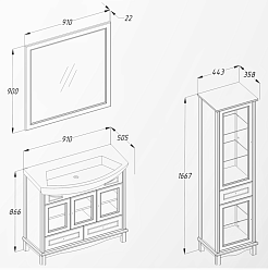 Opadiris Мебель для ванной Омега 90 голубая – фотография-2