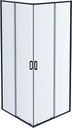 Aquatek Душевой уголок Ария 100x100 AQ ARI KV 10020BL профиль черный стекло прозрачное – фотография-1